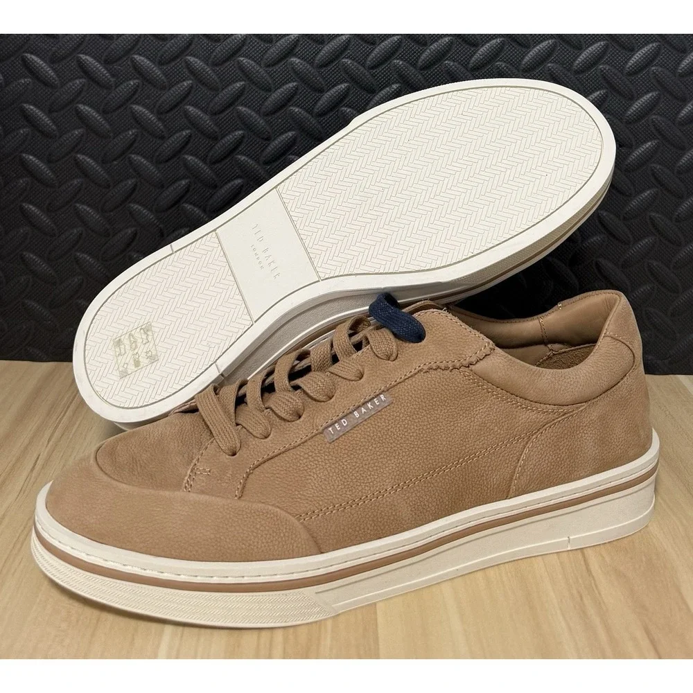 Ted Baker London Hampstead Nubuck Sneakers Shoes Light Brown Mens Size 12 NEW